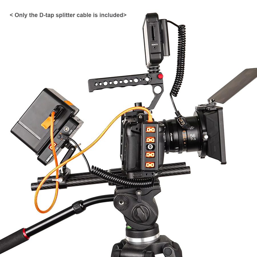 Drehbarer D-Tap-Splitterkabel 180 Grad mit 1 D-Tap-Stecker auf 4 D-Tap-Buchsen als D-Tap Power Hub für V-Mount-Akkus - Bild 4