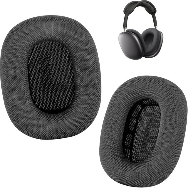 Apple Ersatz-Ohrpolster für AirPods Max, magnetische Over-Ear Kopfhörer-Ohrmuscheln aus Netzstoff, Schwarz - Bild 1