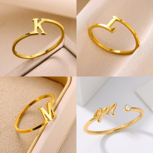 HPTOTMG Ring, Edelstahl, Gold, Damen, minimalistisch - Bild 1