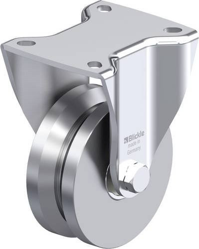 Blickle Stahlblech-Bockrolle BH-DSPK 101K-1 in Silber, Rad-Durchmesser: 100 mm, Tragfähigkeit: 600 kg - Bild 1