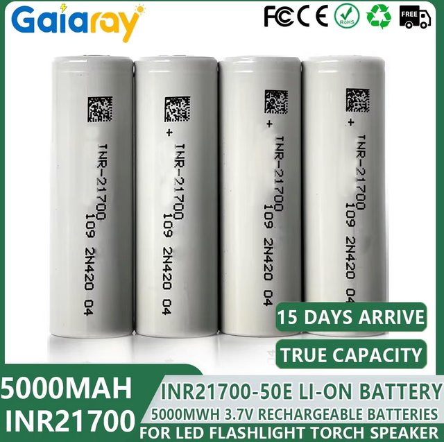 GaiaRay INR21700 50E Lithium-Ionen-Akku mit 5000mAh und 3,7V - Bild 1