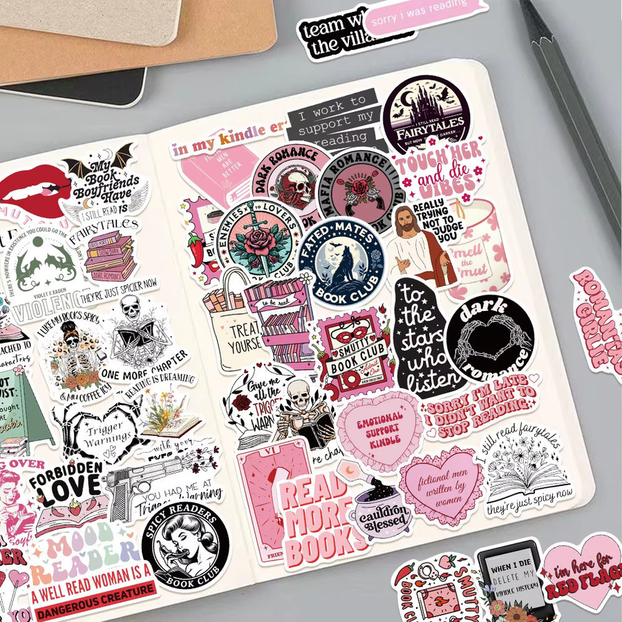 50 Stück Love Reading Aufkleber Multicolor zur Dekoration von Notebook, Gepäck und Helm von RecordingYourLife Store - Bild 4