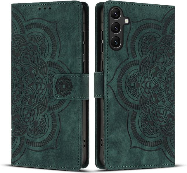 Leder Geldbörse Klapphülle für Samsung Galaxy A-Serie in Grün - Bild 1