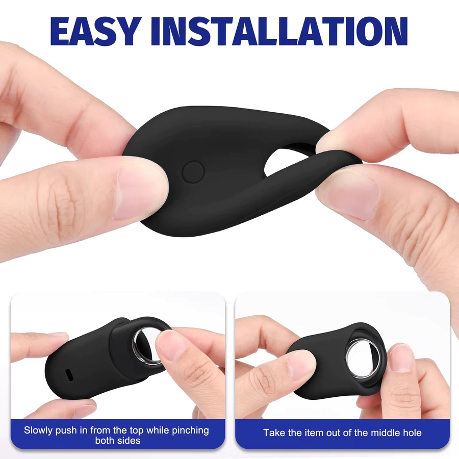 Schutzhülle für Samsung Galaxy SmartTag 2 Locator Tracker mit Schlüsselanhänger in Schwarz - Bild 5