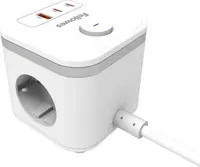 Fellowes Power Cube Steckdosenwürfel in Weiß mit USB-A und USB-C Anschlüssen - Bild 1