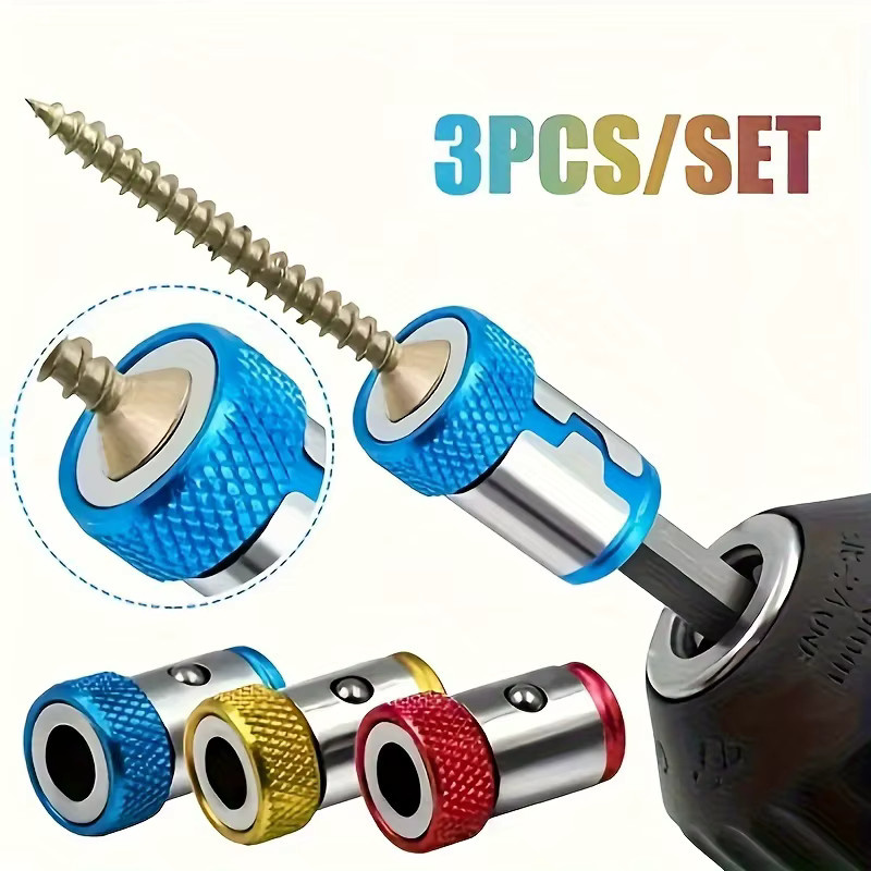3-teiliges magnetisches Bohrerhalter-Set aus Legierung und Kunststoff in Multicolor mit rutschfestem Magnetring für Kreuzschraubendreher - Bild 2