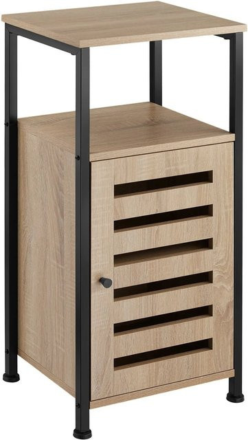 tectake Beistellschrank Industrial Style aus Holz und Stahl in Braun, B/T/H: 38,5 x 31,5 x 81 cm - Bild 2