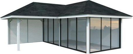 PALMAKO Pavillon Bianca aus Fichtenholz in Weiss, B/T/H: 672 x 672 x 319 cm - Bild 1