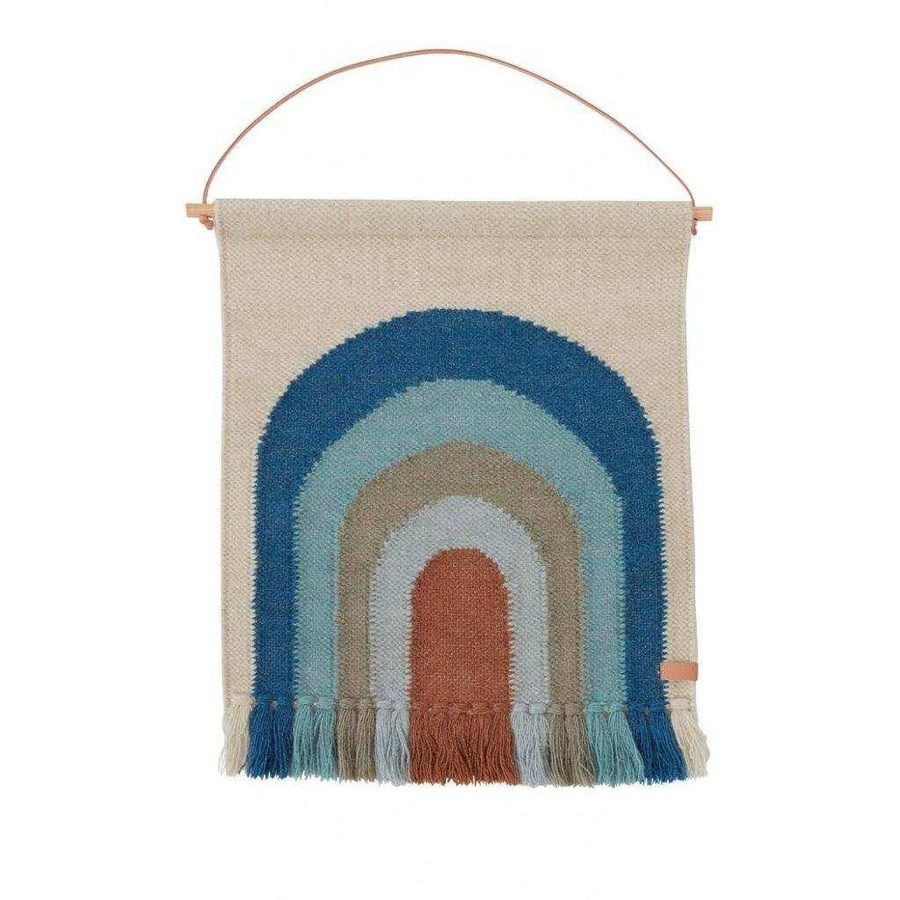 Oyoy Follow the Rainbow Wandteppich Regenbogen Blau Multicolor B: 55 cm, H: 69 cm - Bild 1