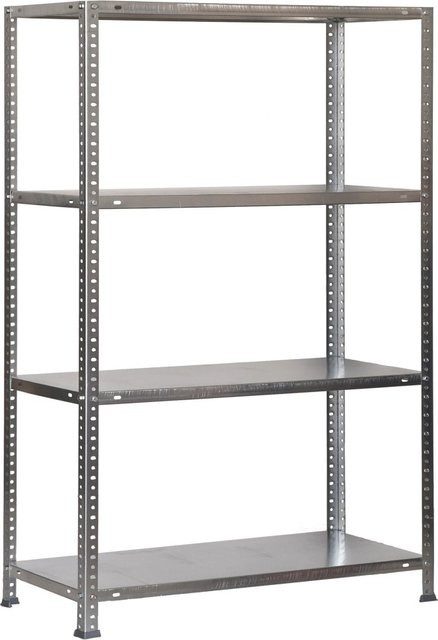 PROREGAL Schraubregal Panda Mid, silber, H x B x T: 150 x 100 x 30 cm, Fachlast 100 kg, pulverbeschichtet - Bild 1