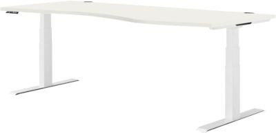Schäfer Shop Genius Schreibtisch MODENA FLEX, elektrisch höhenverstellbar, Freiform mit Ansatz rechts, Farbe: weiß, Breite: 180 cm - Bild 1