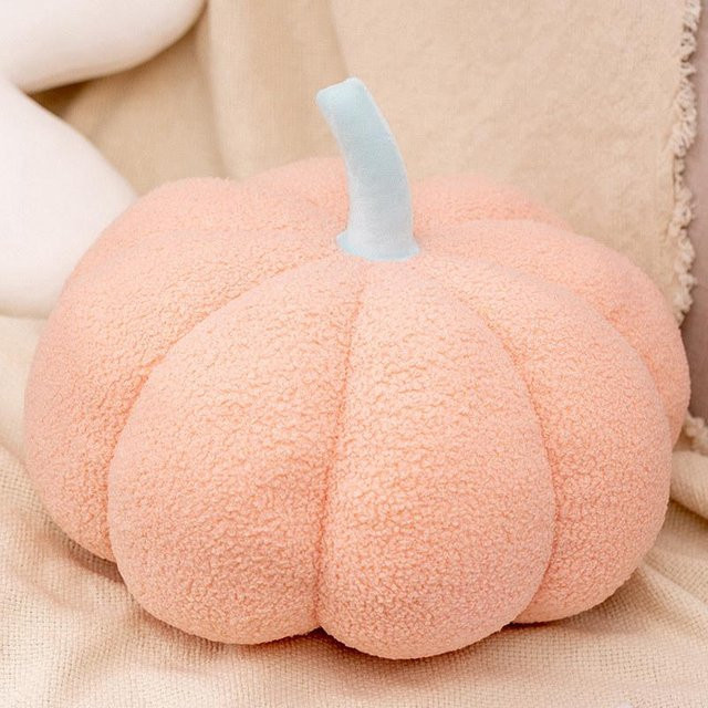 Dekokissen Kürbis in Rosa und Beige aus weichem Plüsch für Halloween und Partydekoration, Höhe: 20 cm - Bild 1
