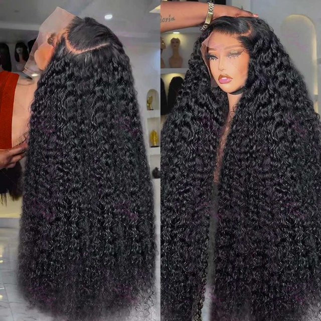 FIUMER Deep Wave Lace Frontal Perücke, Brasilianisches Echthaar, Damen - Bild 1