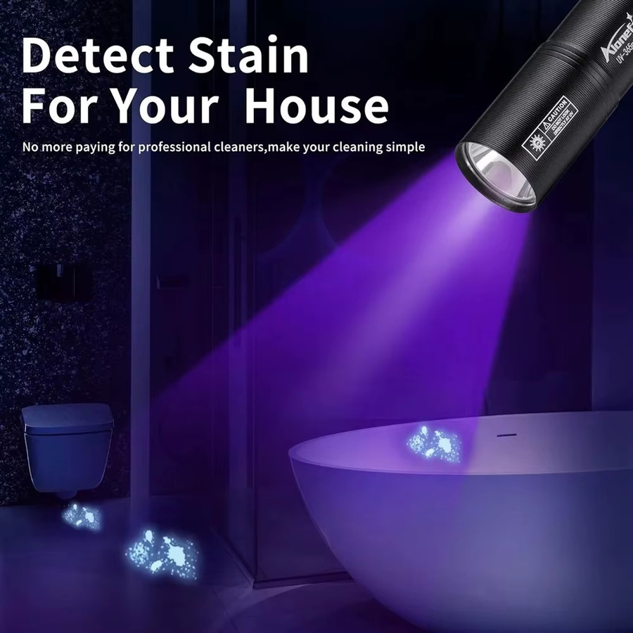 Alonefire UV-Taschenlampe 365nm Schwarz USB wiederaufladbare Mini Ultraviolett-Lampe zur Detektion von Urin, Tinea, Geld, Erz und Skorpionen - Bild 6