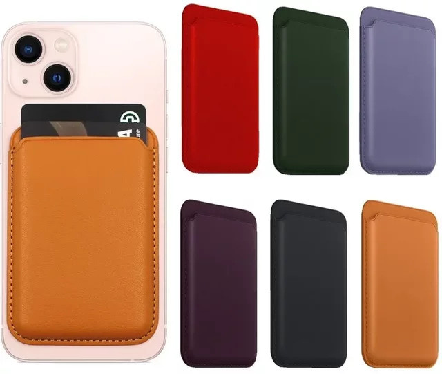 Magnetische Leder-Brieftaschenhülle mit Kartenhalter für iPhone 18, iPhone 17, iPhone 16 Pro Max und Samsung S26 Ultra, Farbe: Lila/Mehrfarbig - Bild 1
