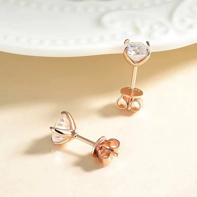 JoiasHome Ohrstecker, 925 Silber, Roségold, Moissanit, Damen - Bild 2