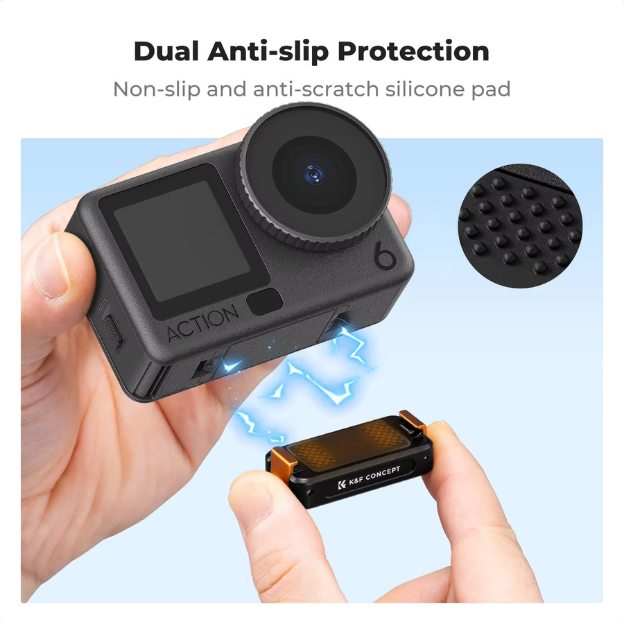 K&F CONCEPT Magnetische Schnellwechselhalterung für DJI Osmo Action 6 und Osmo Nano Verlängerungsbasis aus Aluminiumlegierung in Schwarz mit 1/4-Zoll-Gewinde - Bild 4