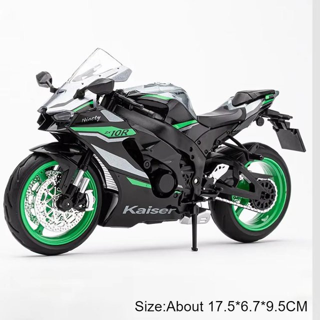 Linyi toy car Kawasaki Z1000 Zx-10R Motorrad Spielzeugmodell, 1:12, Musik und Licht, ab 14 Jahren - Bild 1