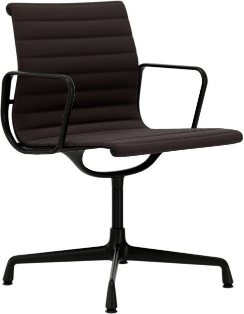 Vitra Aluminium Chair EA 104 mit Armlehnen in Braun und Hopsak Stoff - Bild 1