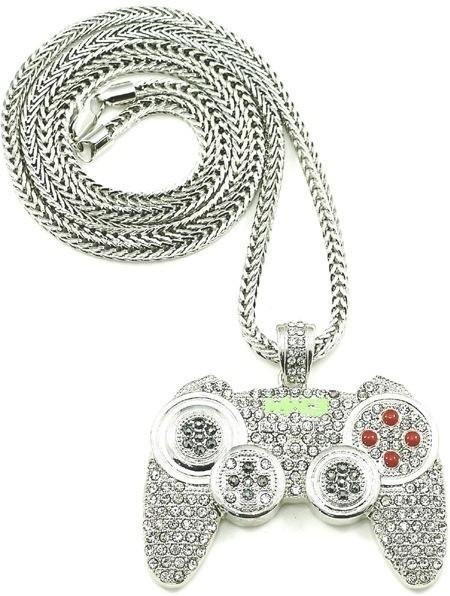 YIRAN Halskette Spielkonsolen, Kupfer, Weiß, Zirkonia, Unisex - Bild 1