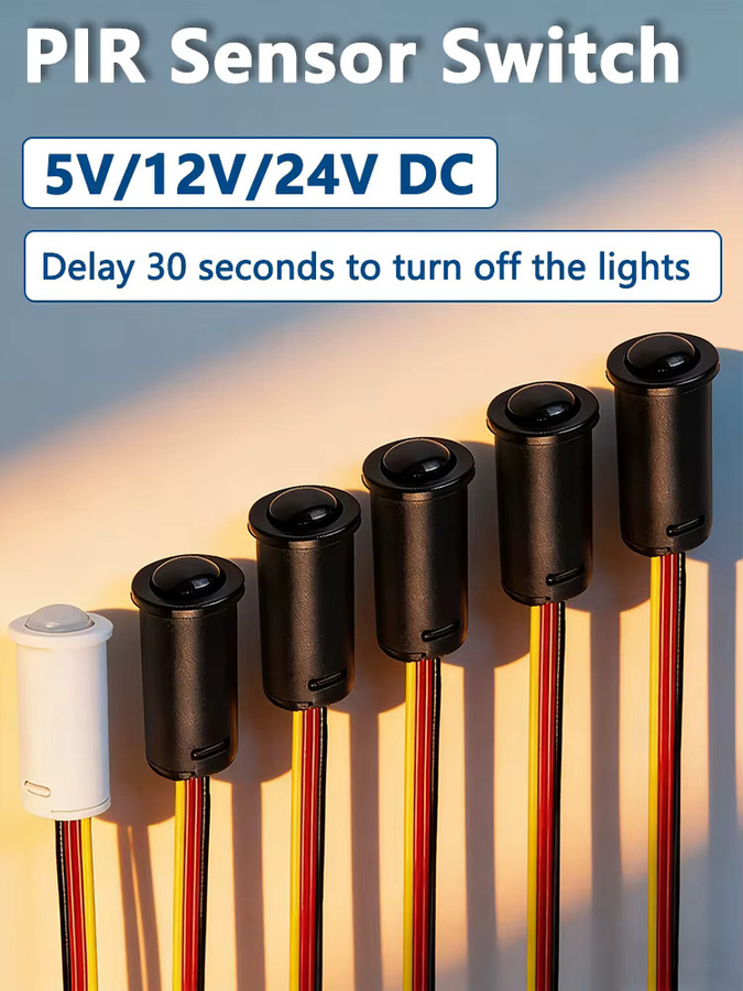 IKSLED PIR Infrarot-Bewegungsschalter für LED-Licht in Schwarz mit 30s Zeitverzögerung (5V/12V) - Bild 5