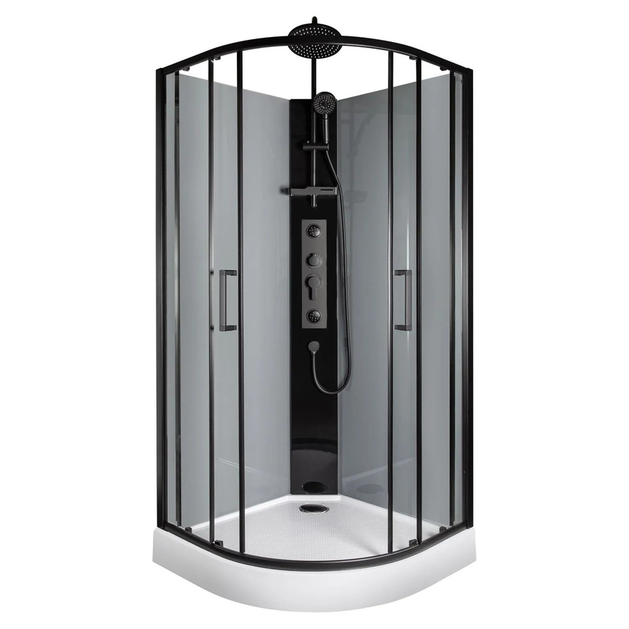Kerra Hydromassagekabine Wega 90 mit Regendusche, Schwarz, B/T/H: 90 x 90 x 226 cm - Bild 2