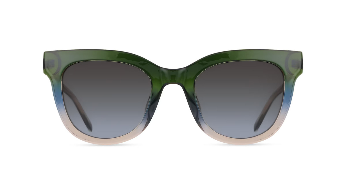 Fossil FOS 2169/G/S Sonnenbrille Cat Eye, Vollrand, Kunststoff, Grün, Grau, Damen - Bild 1