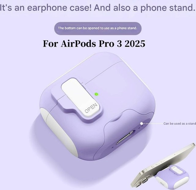 Stoßfeste Schutzhülle für Apple AirPods Pro 2 und Pro 3 mit Lanyard und Telefonständer - Bild 1
