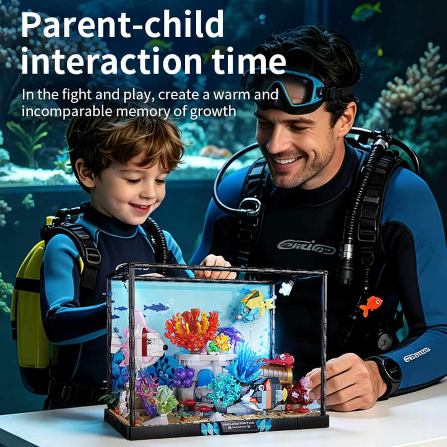 Unterwasserwelt-Aquarium-Baustein-Set, Meerestiere, 1318 Teile - Bild 3