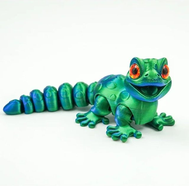 Yiran toy Eidechsen-Tier-Spielzeugfiguren, 3D-gedruckt, blau, beweglich - Bild 1
