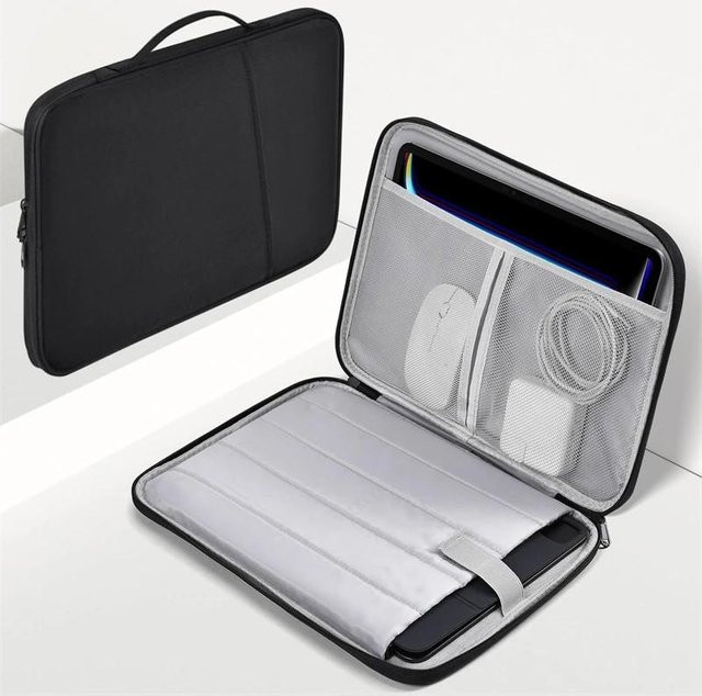 Wasserdichte und stoßfeste Laptoptasche mit Griff für Apple MacBook Air 11, 12 und 13 Zoll in Schwarz - Bild 1