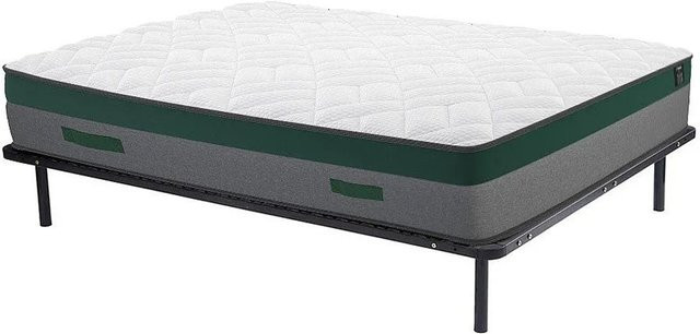 YSMÉE Matratze und Lattenrost Prestige Set mit Taschenfederkern in Schwarz und Grau, B/T/H: 160 x 200 x 38 cm - Bild 1