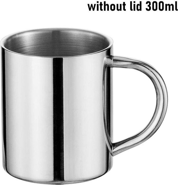 Bestbags Thermobecher aus Edelstahl mit Deckel, doppelschichtig, weiß/silber, 200 ml / 300 ml / 400 ml - Bild 1