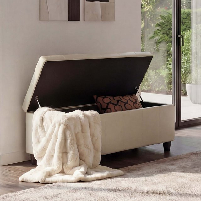 MCW Aufbewahrungstruhe Kriens Sitzbank aus Kunstleder in Beige, B/T/H: 114 x 45 x 45 cm - Bild 1
