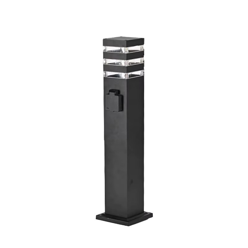 Ynhaw Klassische Outdoor Gartenleuchte aus Metall in Schwarz mit transparentem Glas und E27 Fassung - Bild 2