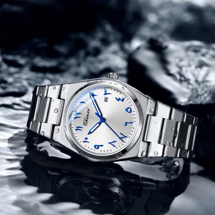 CHENXI Armbanduhr Chronograph, Quarz, Edelstahl, Blau, Herren - Bild 2