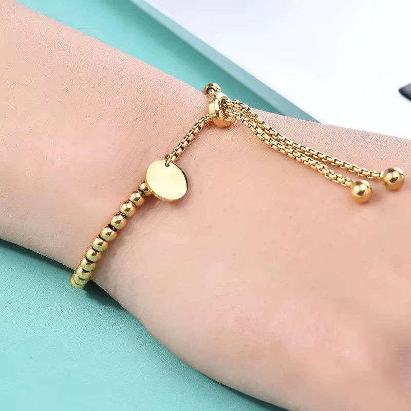 ZAKOL Armband Edelstahl, goldene Perlen, Damen - Bild 2