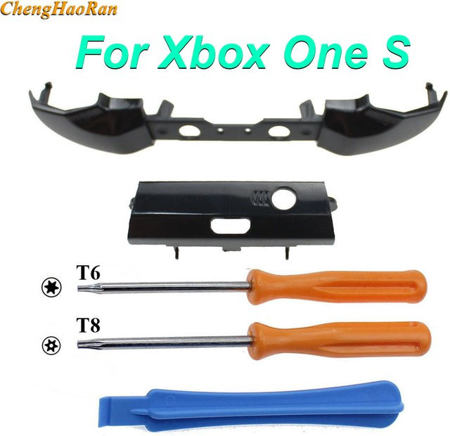 ChengHaoRan Ersatz-Auslöser-Teile LB RB Knopf Bumper in Schwarz für Xbox One S Controller inklusive T6 und T8 Schraubendreher - Bild 1