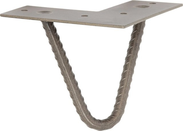 Wagner Möbelbein Hairpin Design aus Stahl in Matt Schwarz/Silber/Grau, Höhe: 120 cm - Bild 1