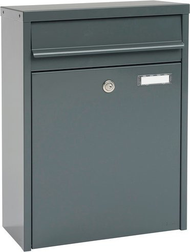 ME-FA Briefkasten Piano eckig aus Stahl in Basaltgrau B/T/H: 47,0 x 17,0 x 34,5 cm - Bild 1