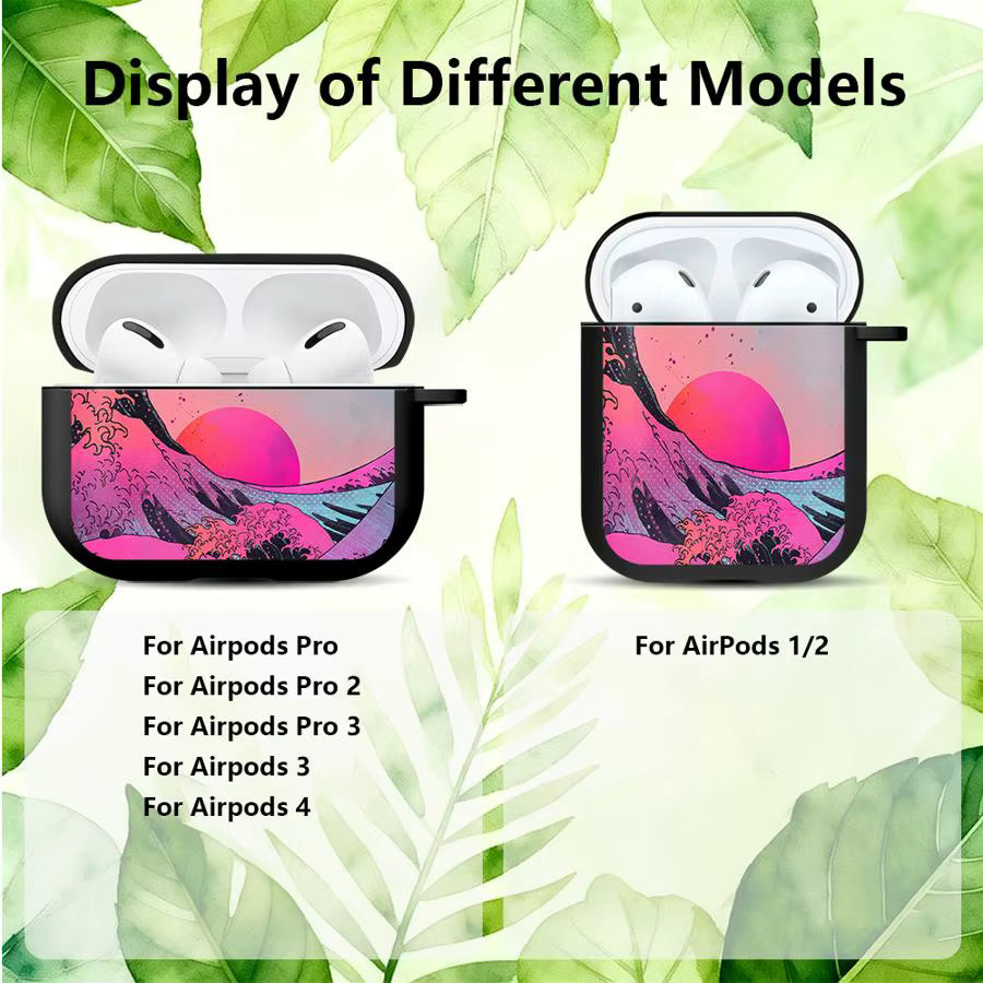 Schutzhülle mit Cartoon-Wellenmuster für Apple AirPods in Multicolour - Bild 4