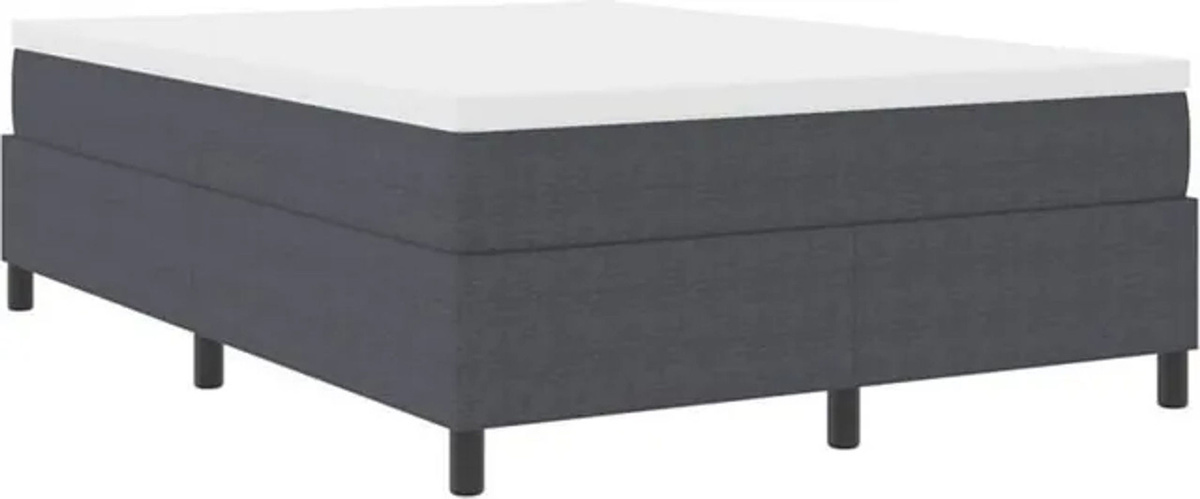 Modernes Boxspringbett vidaXL aus Stoff in Grau und Weiß, B/T/H: 203 x 160 x 60 cm - Bild 1