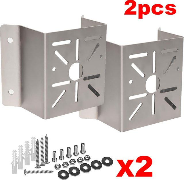 2 Stück ACDML Wand-Eckhalterung aus Metall in Silber für CCTV-Sicherheits-PTZ-Kameras als Weitwinkeladapter - Bild 1