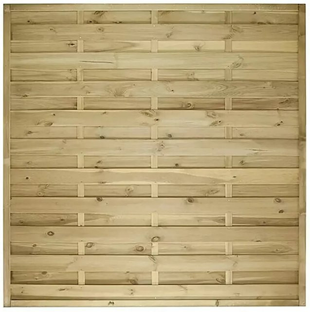 T & J Sichtschutzzaun Maxi-Massiv aus Holz in Grün, B/H: 180 x 180 cm - Bild 1