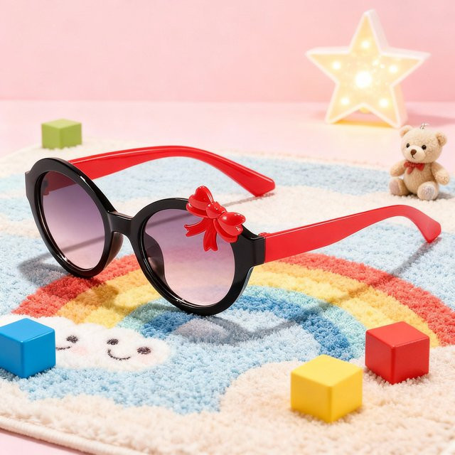 ZUXUB Sonnenbrille, Rund, Vollrand, Kunststoff, Schwarz - Bild 1
