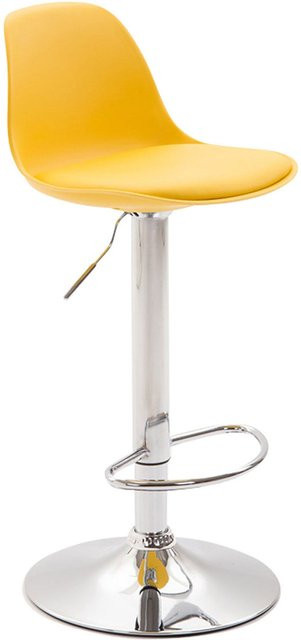 TPFLiving Barhocker Kilian in Gelb mit Kunstleder und Metallgestell in Chromoptik, B/T/H: 39,0 x 43,0 x 104,0 cm - Bild 1