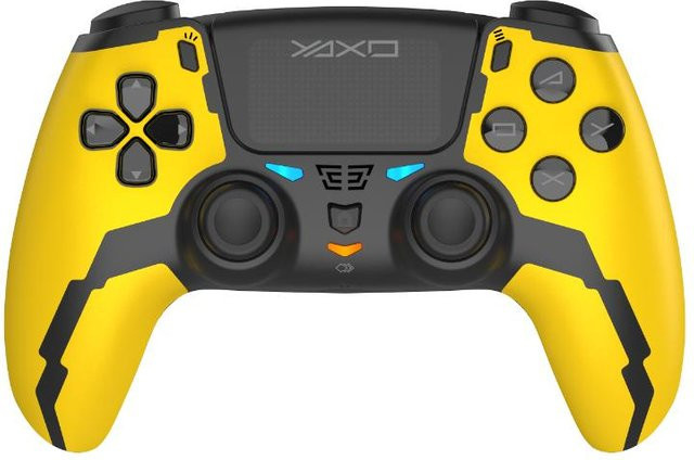 Yaxo Hornet Elite Solar Gelb Kabelloser Bluetooth Controller für PC, PlayStation und Mobile mit USB-A und USB-C - Bild 1