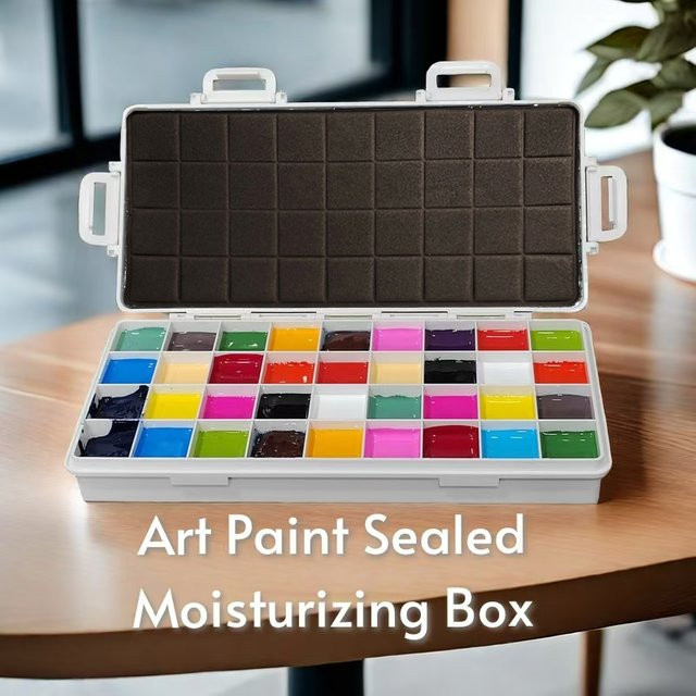 ZORNJONES Versiegelte feuchtigkeitsspendende Farbbox aus Kunststoff als Organizer für Ölpigmente, Aquarellfarben und Acrylfarben mit 12, 24 oder 36 Gittern - Bild 1