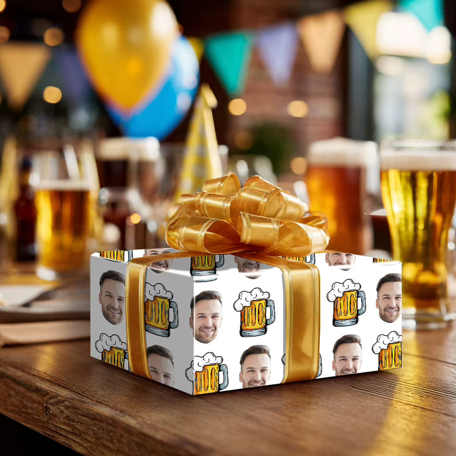 Cyuan Geschenkpapier mit Bier-Motiv für Geburtstage und Partys - Bild 2