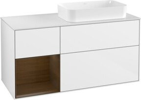 V&B Waschtischunterschrank Finion mit Wandbeleuchtung, Weiß lackiert, Breite: 120 cm, Höhe: 50,1 cm, Tiefe: 50,1 cm - Bild 1